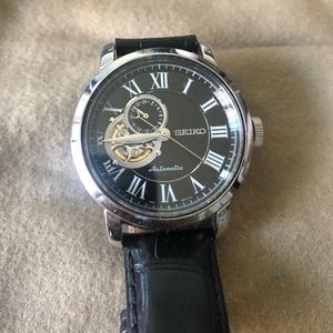 Seiko automatic open face watch